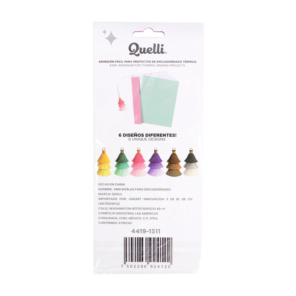 Mini borlas Luxe para encuadernado 6 pz quelli