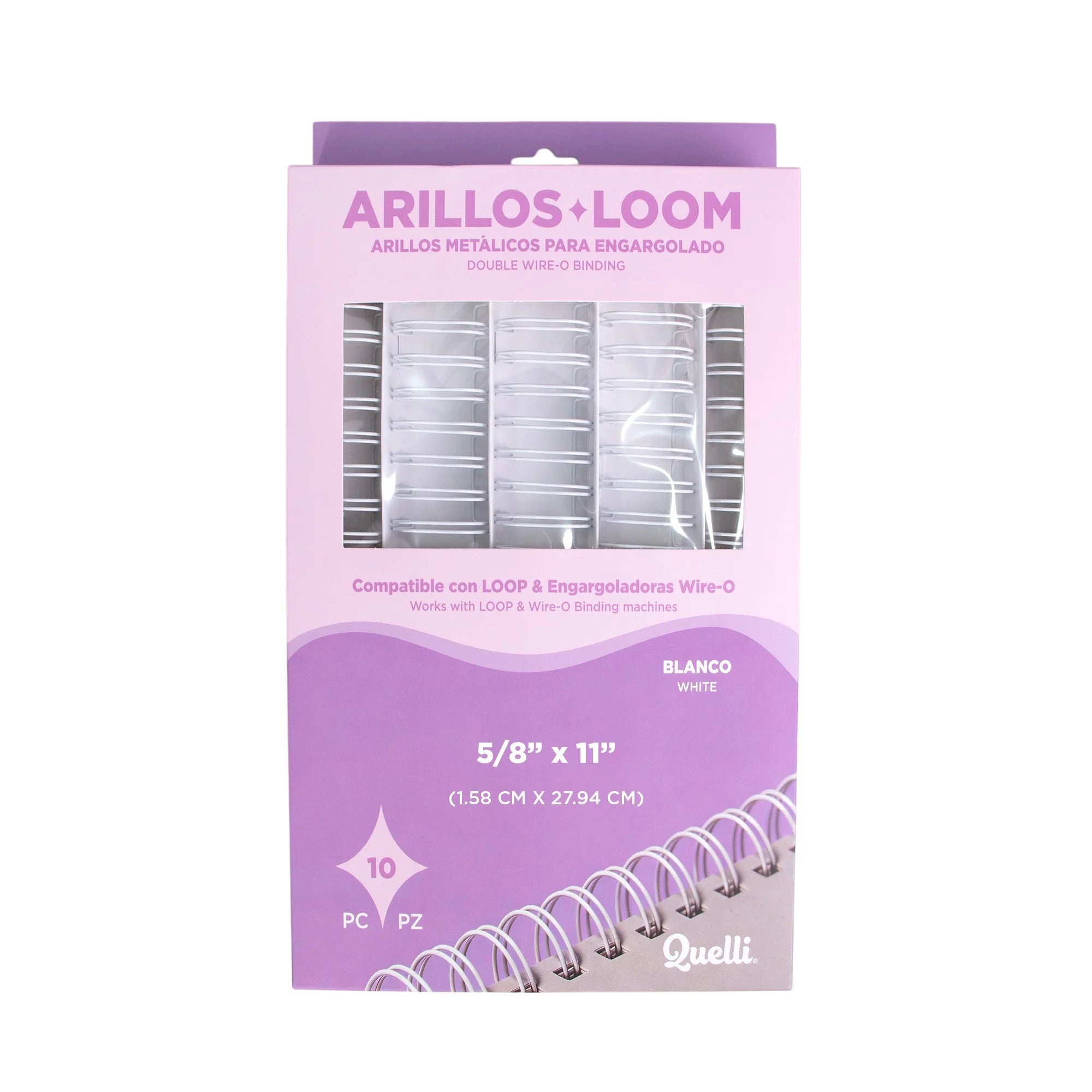 Arillos 5/8" blanco 10 pz quelli