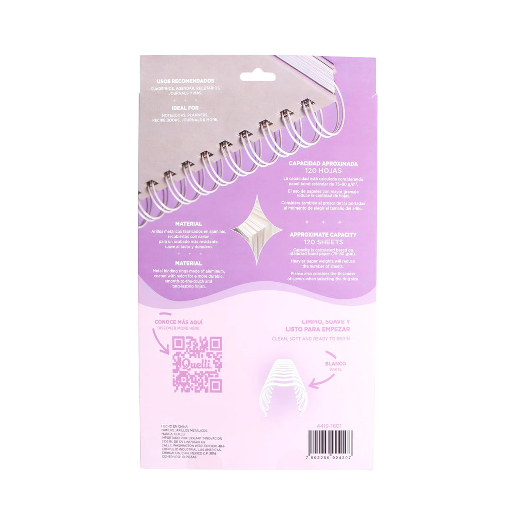 Arillos 5/8" blanco 10 pz quelli