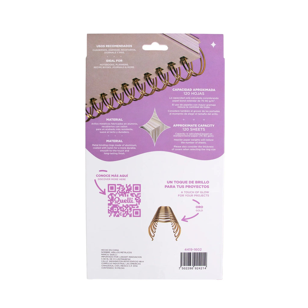 Arillos 5/8" oro 10 pz quelli