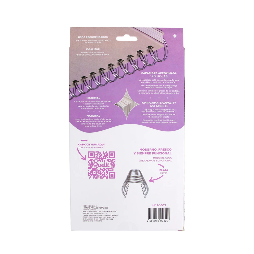 Arillos 5/8" plata 10 pz quelli