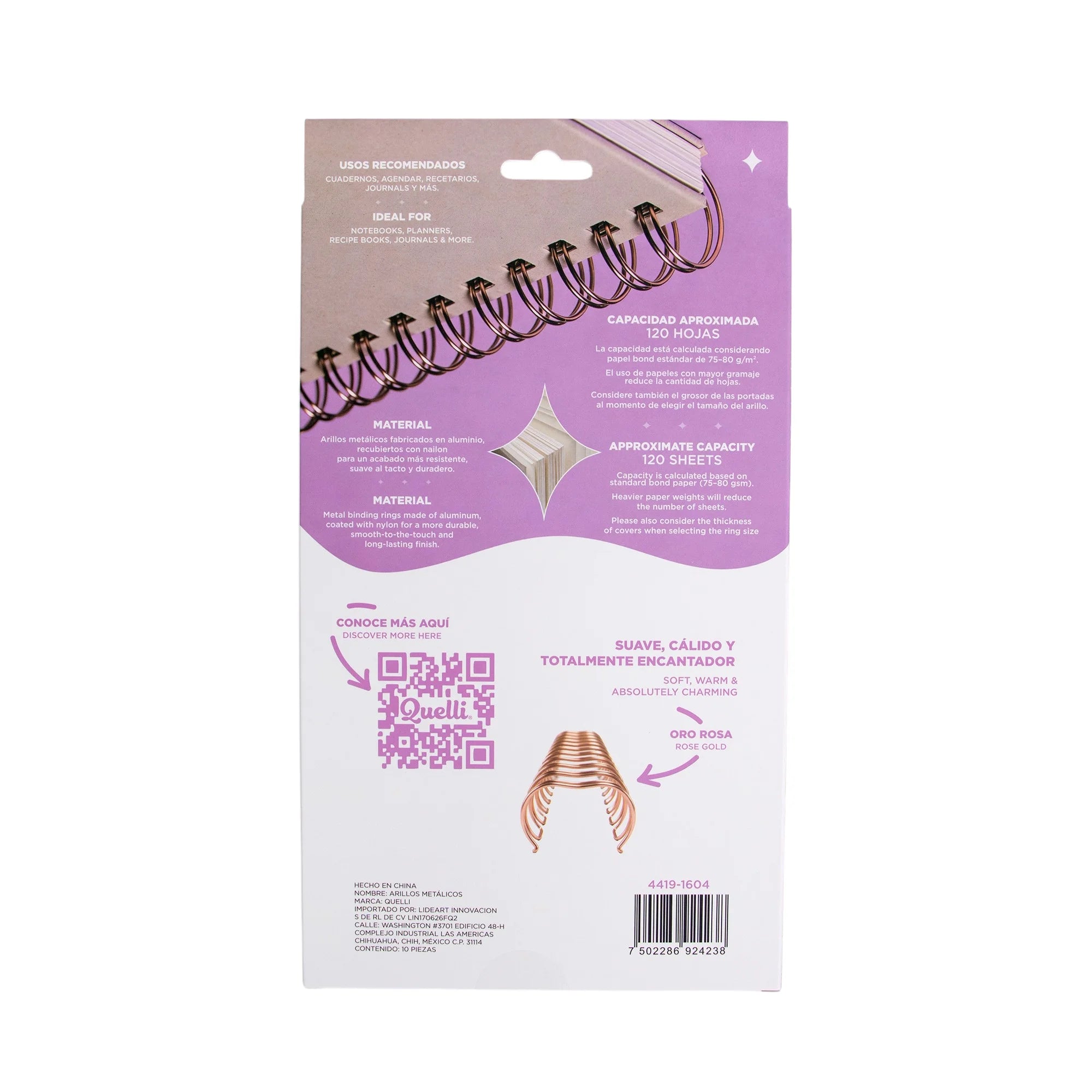 Arillos 5/8" rose gold 10 pz quelli