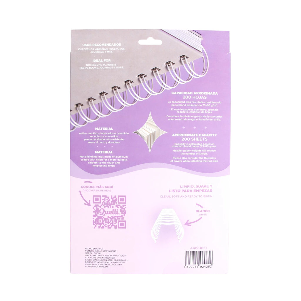 Arillos 1" blanco 10 pz quelli