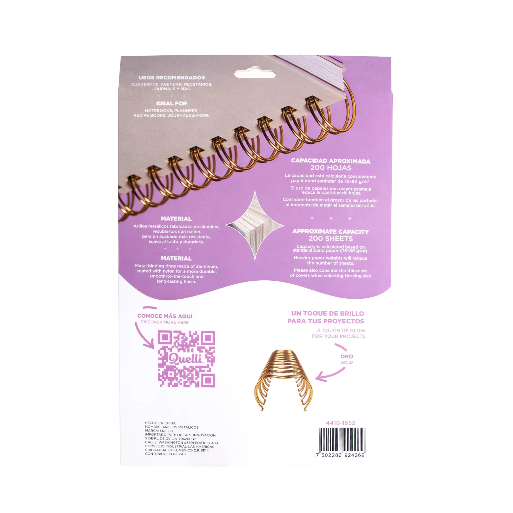 Arillos 1" oro 10 pz quelli