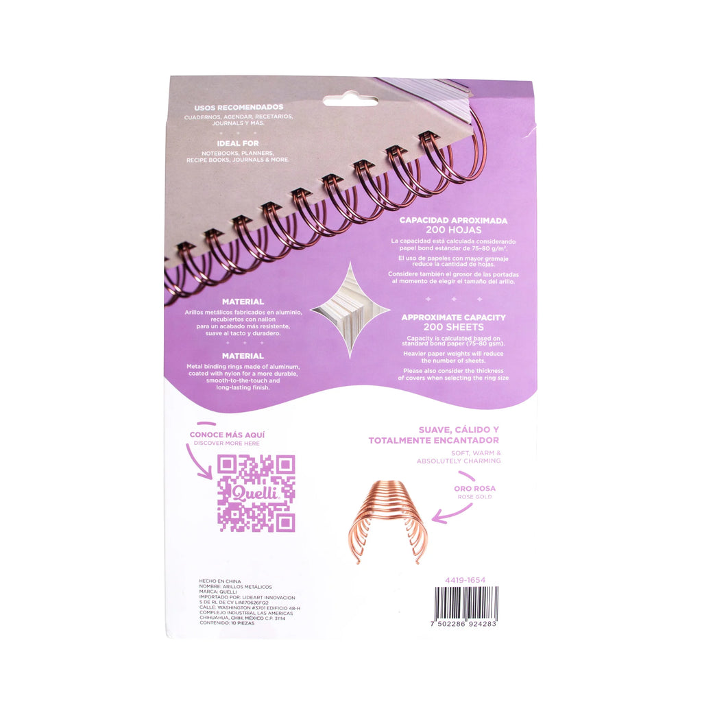 Arillos 1" rose gold 10 pz quelli