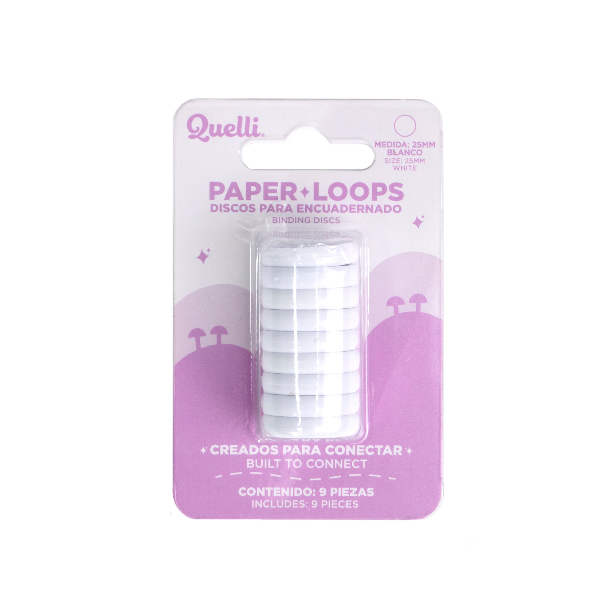 Discos para encuadernado 25mm blanco 9 pzs quelli