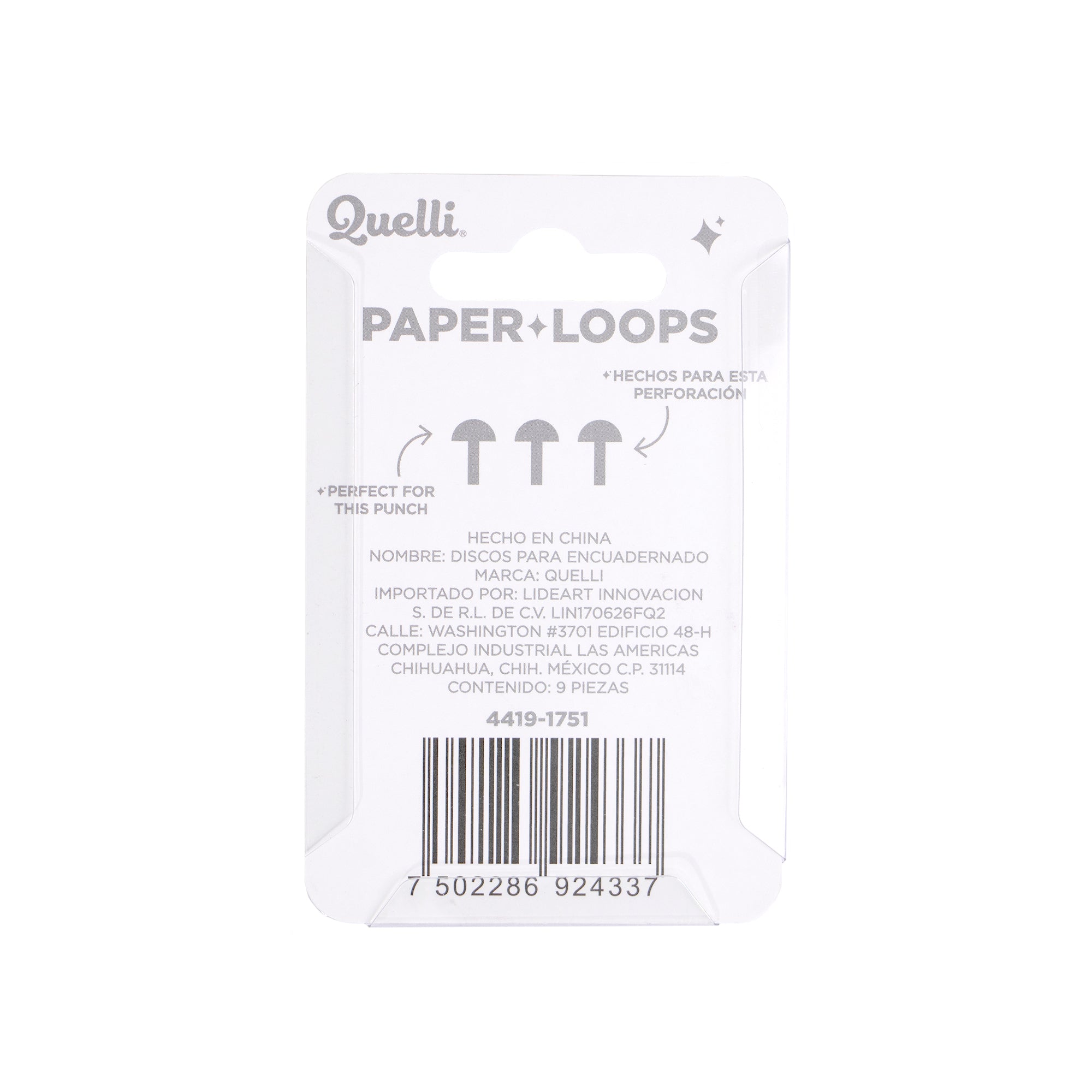 Discos para encuadernado 25 mm gris 9 pzs quelli