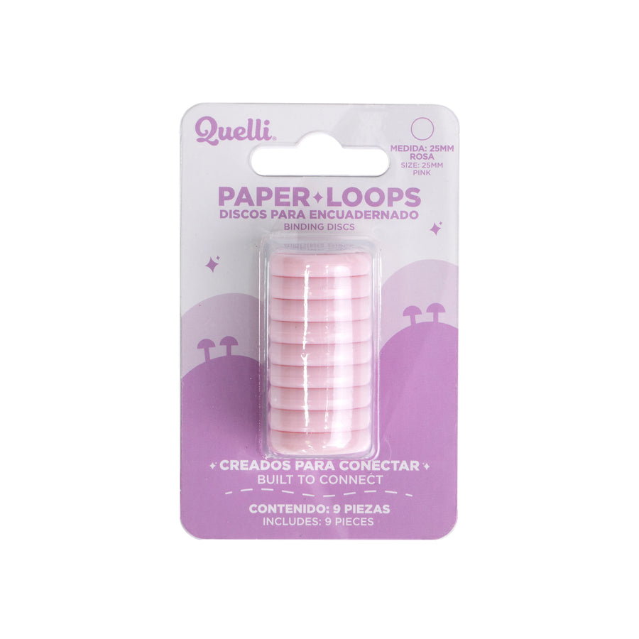 Discos para encuadernado 25 mm rosa 9 pzs quelli
