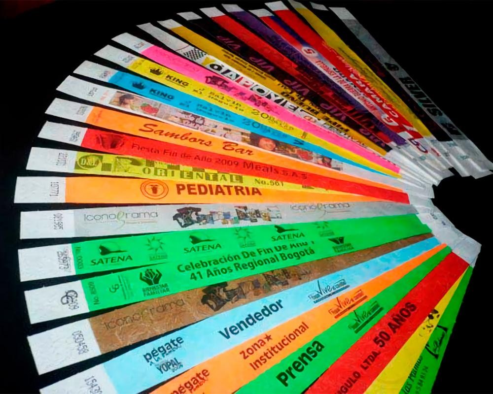 Pulseras de papel Tyvek desechable Blanco 3/4" x 10"