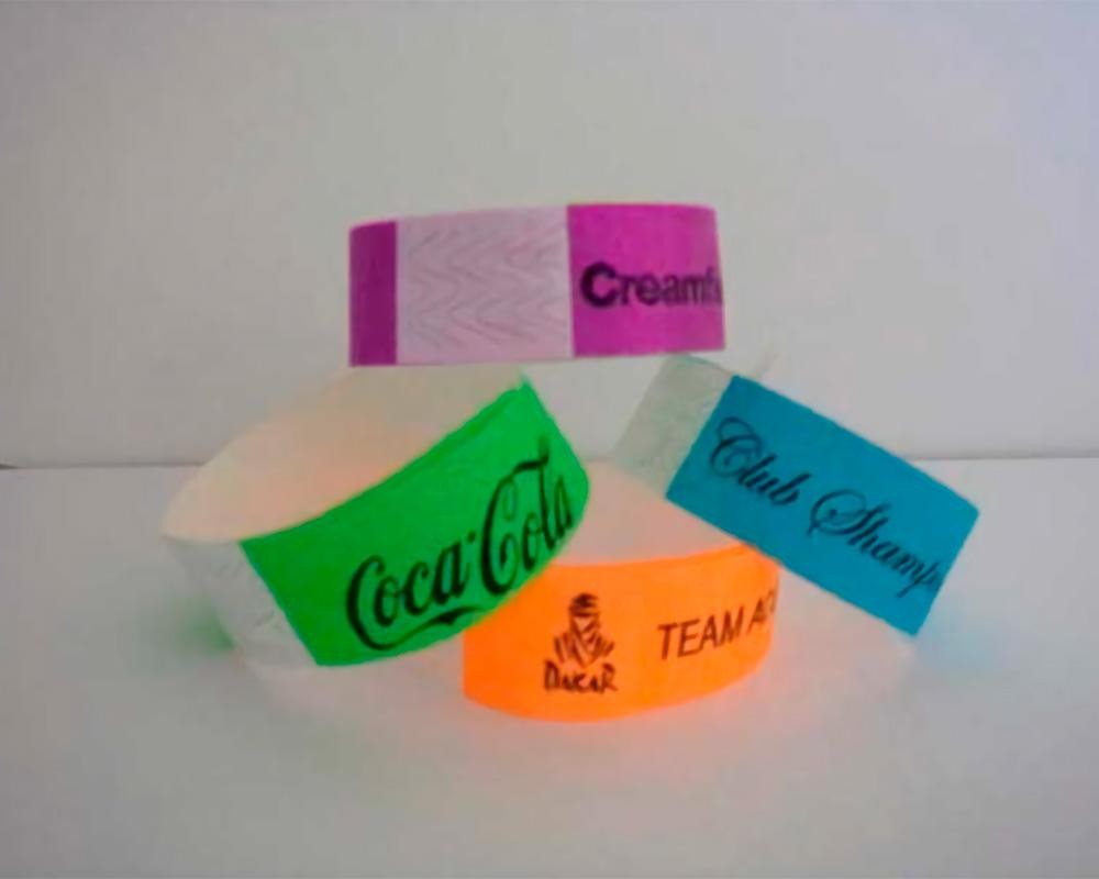 Pulseras de papel Tyvek Desechable Verde Neón 3/4" x 10"