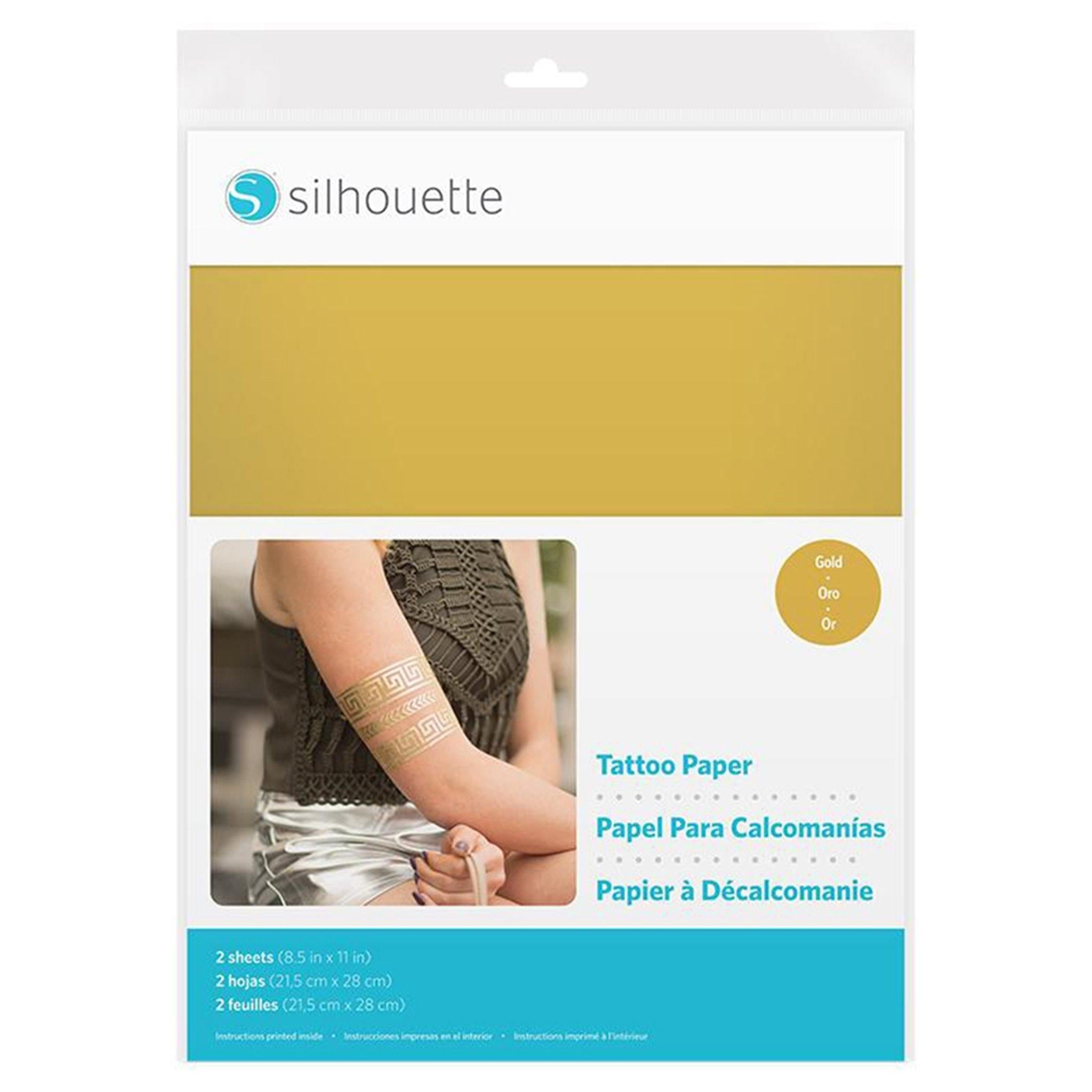 Papel para Tatuajes Oro Silhouette
